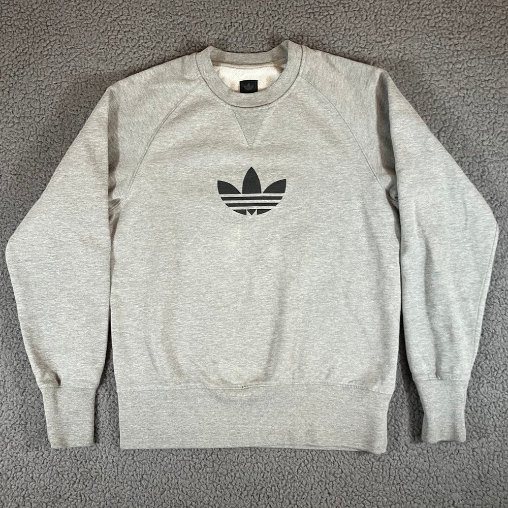 Adidas Originals Mens Trefoil Logo Crewneck Sweatshirt Gray Medium